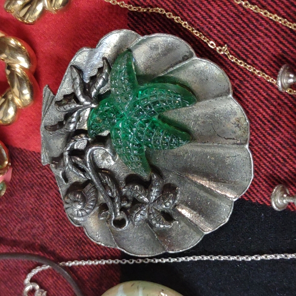 Vintage Jewelry Lot Signed Rhinestones Sterling Silver Glass Jade Unique Vintage - Picture 4 of 16